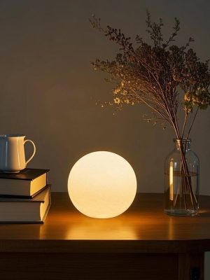 LED Ball Light, 6-inch Glowing Orb Light, Rechargeable Globe Lamp, Dimmable Mood Lights W/Remote, Waterproof Ambient Lighting Lamp for Desk Bedroom Bathroom Patio