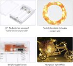 Led Fairy Lights Battery Operated, 2 Packs Mini Battery Powered Copper Wire Starry Fairy Lights for Bedroom, Christmas, Parties, Wedding, Centerpiece, Decoration (5m/16ft Warm White)