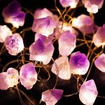 Decorative Lights Plus Amethyst LED String Lights Battery Operated with Remote 10 ft 30 LEDs Natural Crystal String Lights for Bedroom Party Indoor Birthday Wedding Decor(Plus)