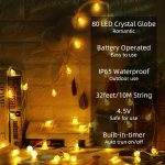 Fairy Lights Battery Operated 33ft 80LED String Lights with Remote Waterproof Indoor Outdoor Hanging Decorative Christmas Lights for Home Party Patio Garden Wedding