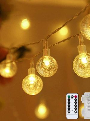 Fairy Lights Battery Operated 33ft 80LED String Lights with Remote Waterproof Indoor Outdoor Hanging Decorative Christmas Lights for Home Party Patio Garden Wedding