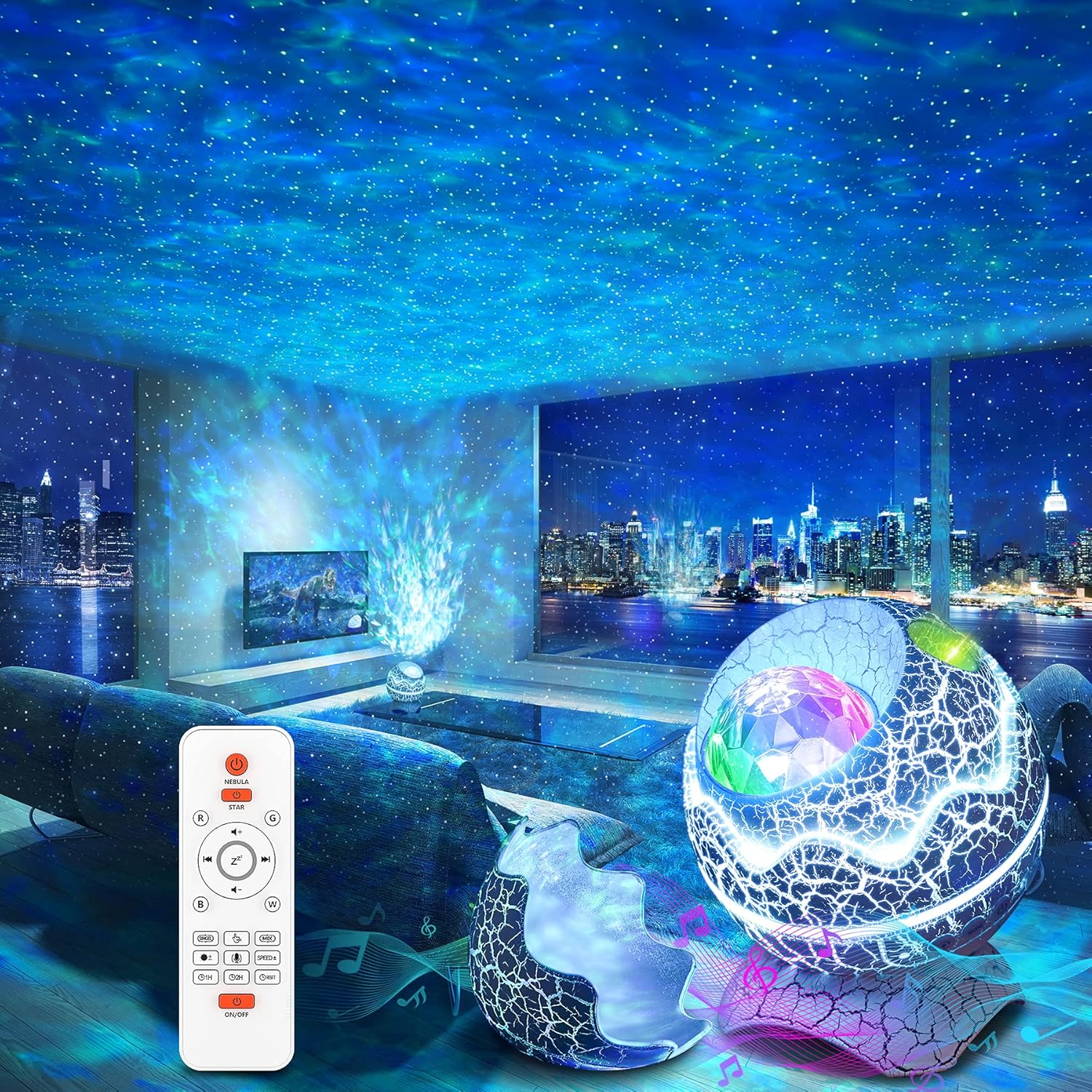 Star Projector, Galaxy Projector for Bedroom Nebula Night Light Projector with White Noise, Bluetooth Speaker, Timer and Remote, Kids Room Decor, Birthday, Party, Gifts for Kids Teens Adults